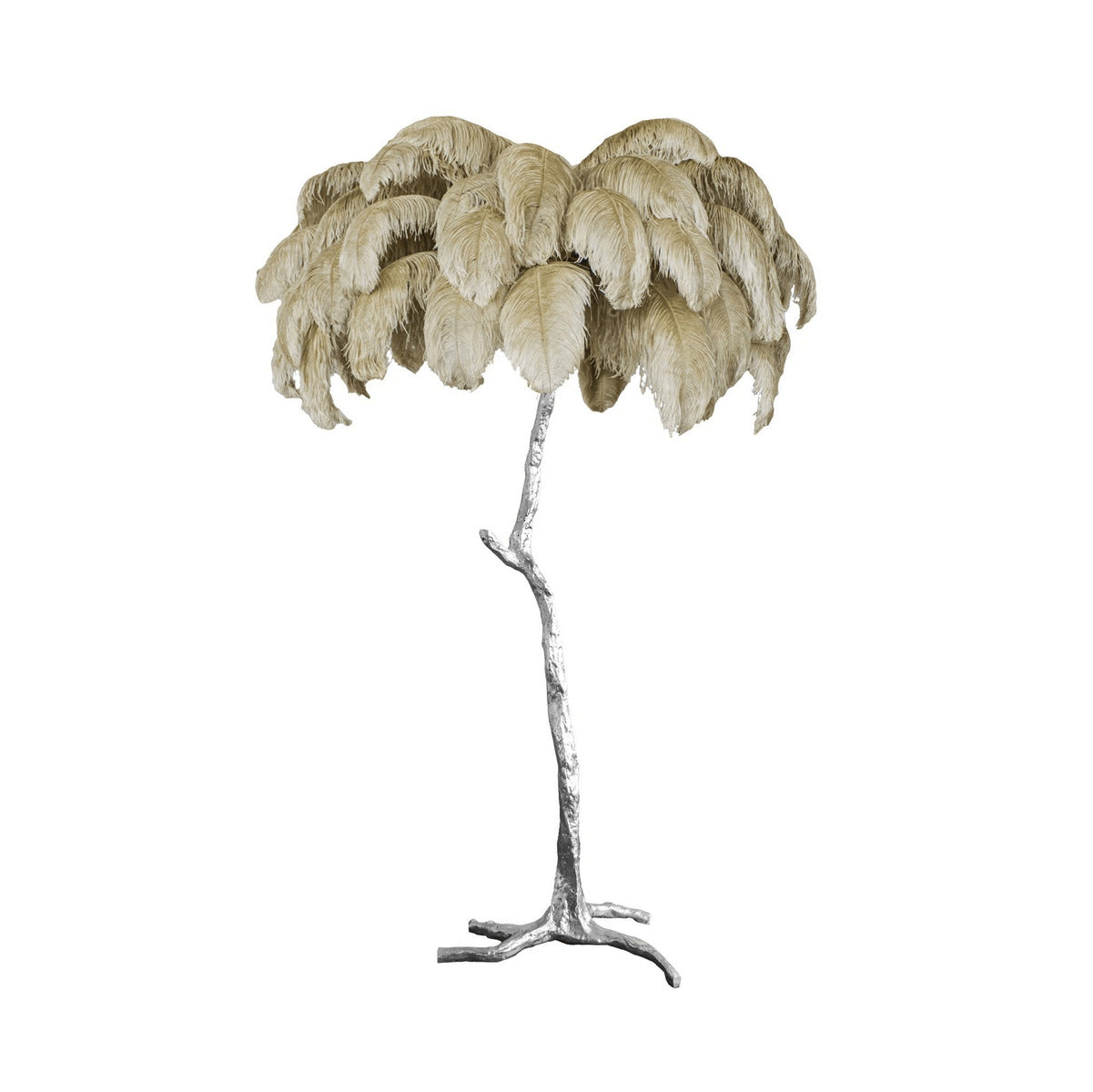 Ostrich Feather Floor Lamp – Tropical Glam Elegance