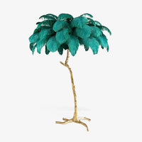 Ostrich Feather Floor Lamp – Tropical Glam Elegance