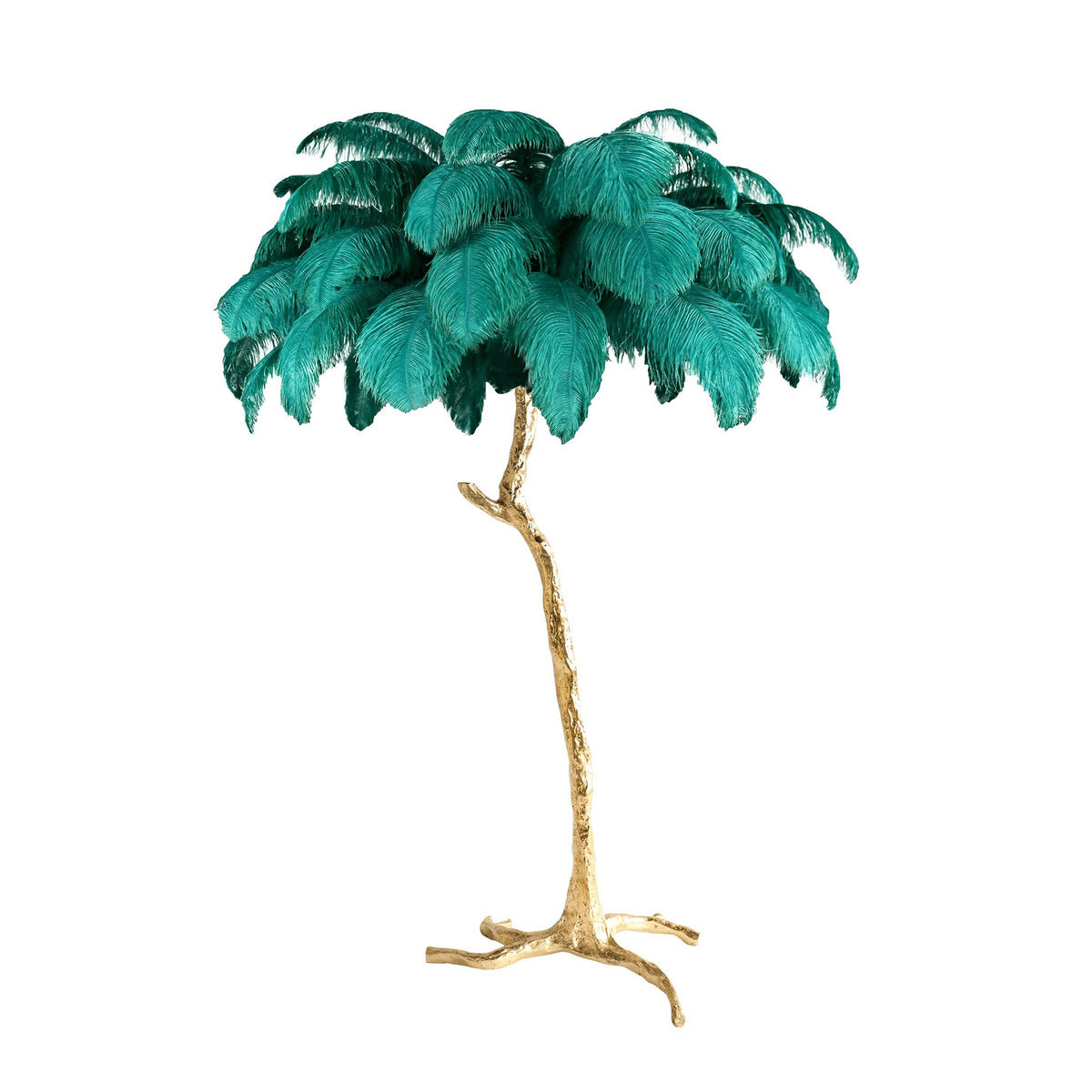 Ostrich Feather Floor Lamp – Tropical Glam Elegance