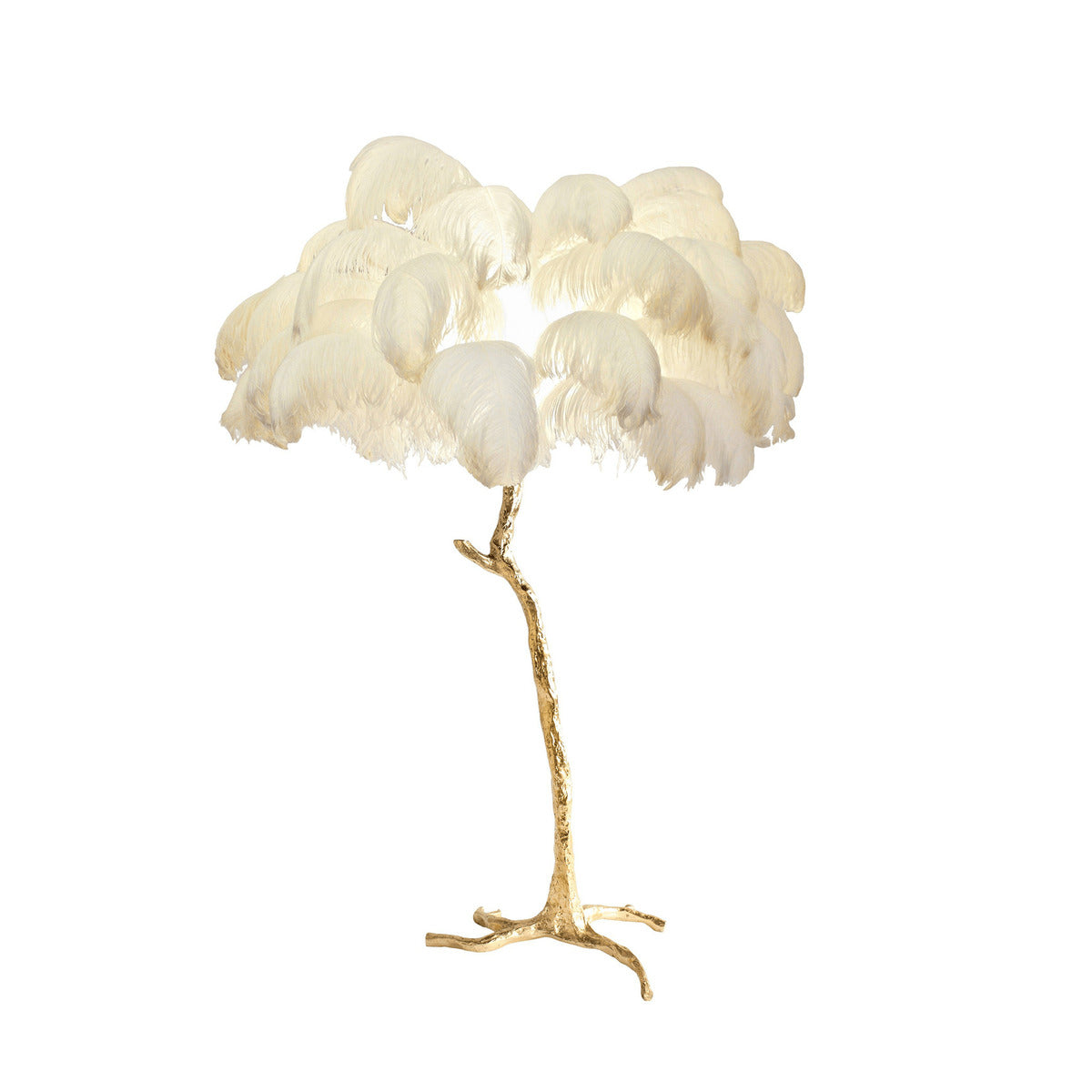 Ostrich Feather Floor Lamp – Tropical Glam Elegance