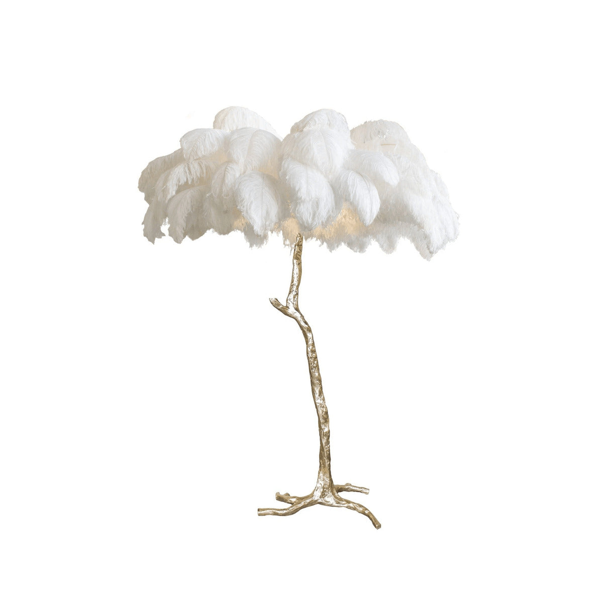 Ostrich Feather Floor Lamp – Tropical Glam Elegance