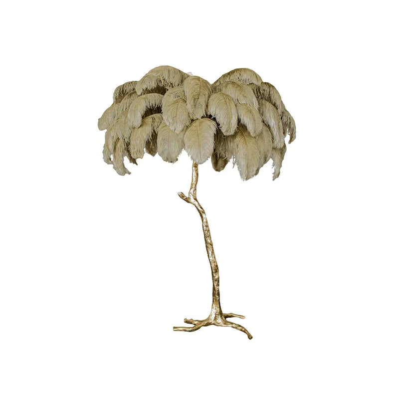 Ostrich Feather Floor Lamp – Tropical Glam Elegance