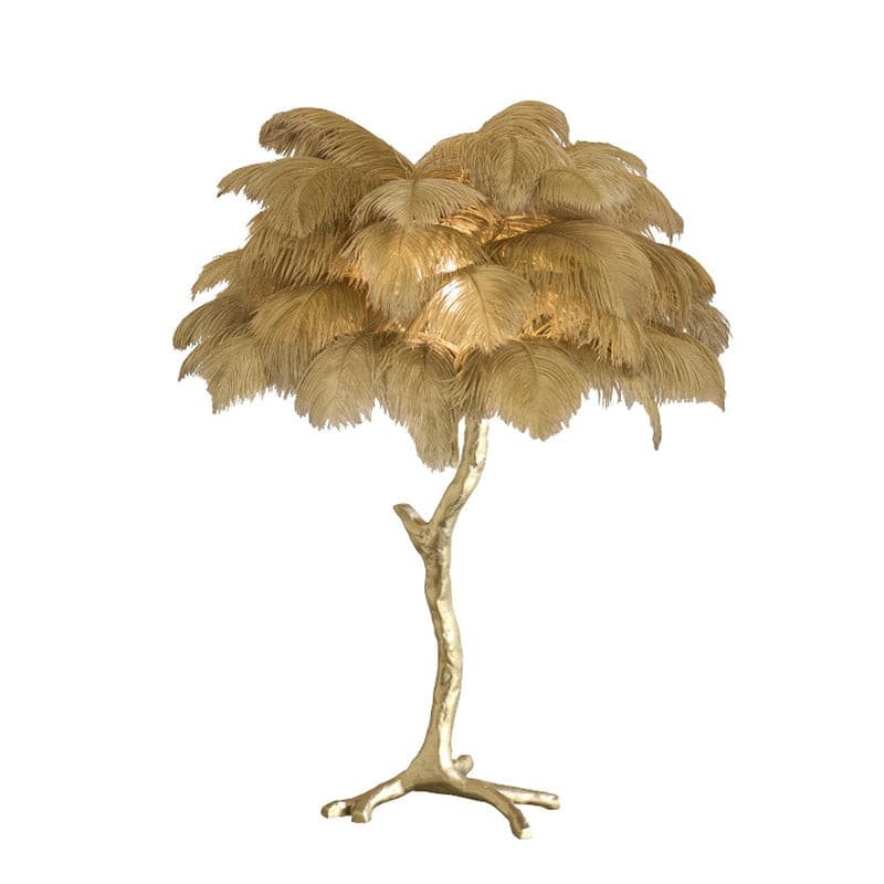 Ostrich Feather Table Lamp - Modern Art Deco Lighting