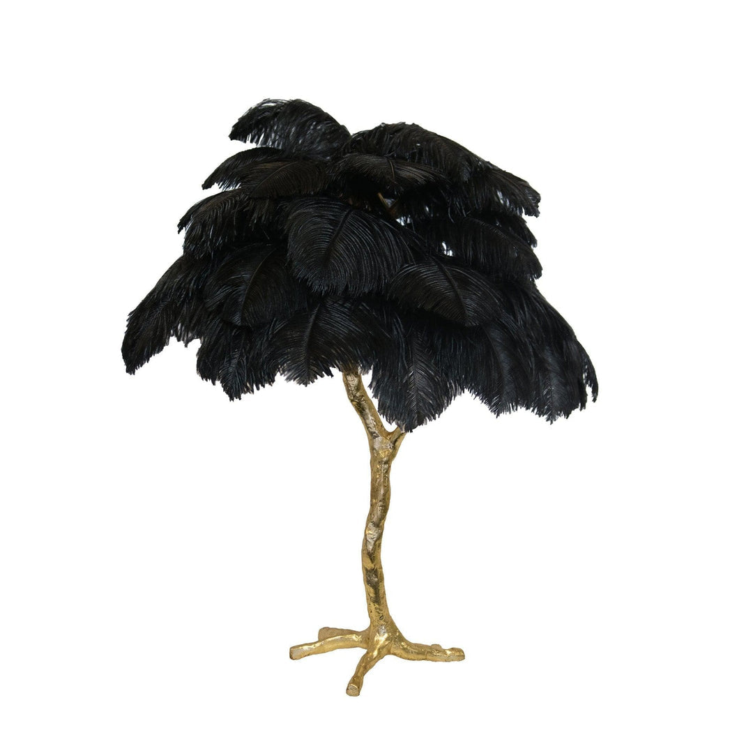 Ostrich Feather Table Lamp - Modern Art Deco Lighting