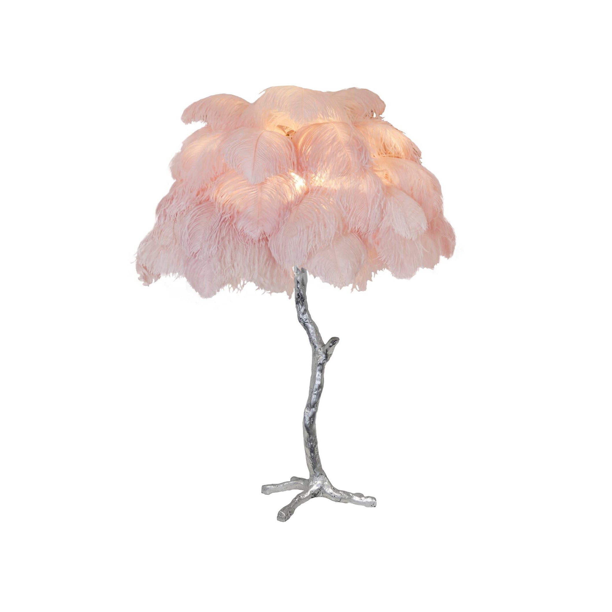 Ostrich Feather Table Lamp - Modern Art Deco Lighting