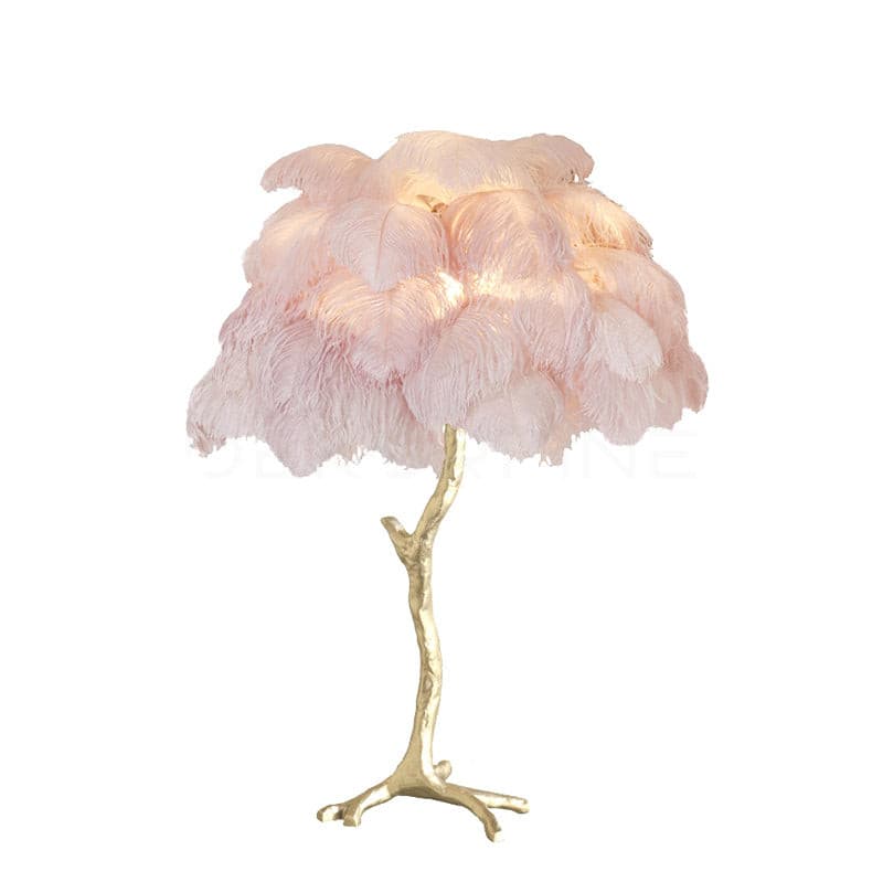 Ostrich Feather Table Lamp - Modern Art Deco Lighting