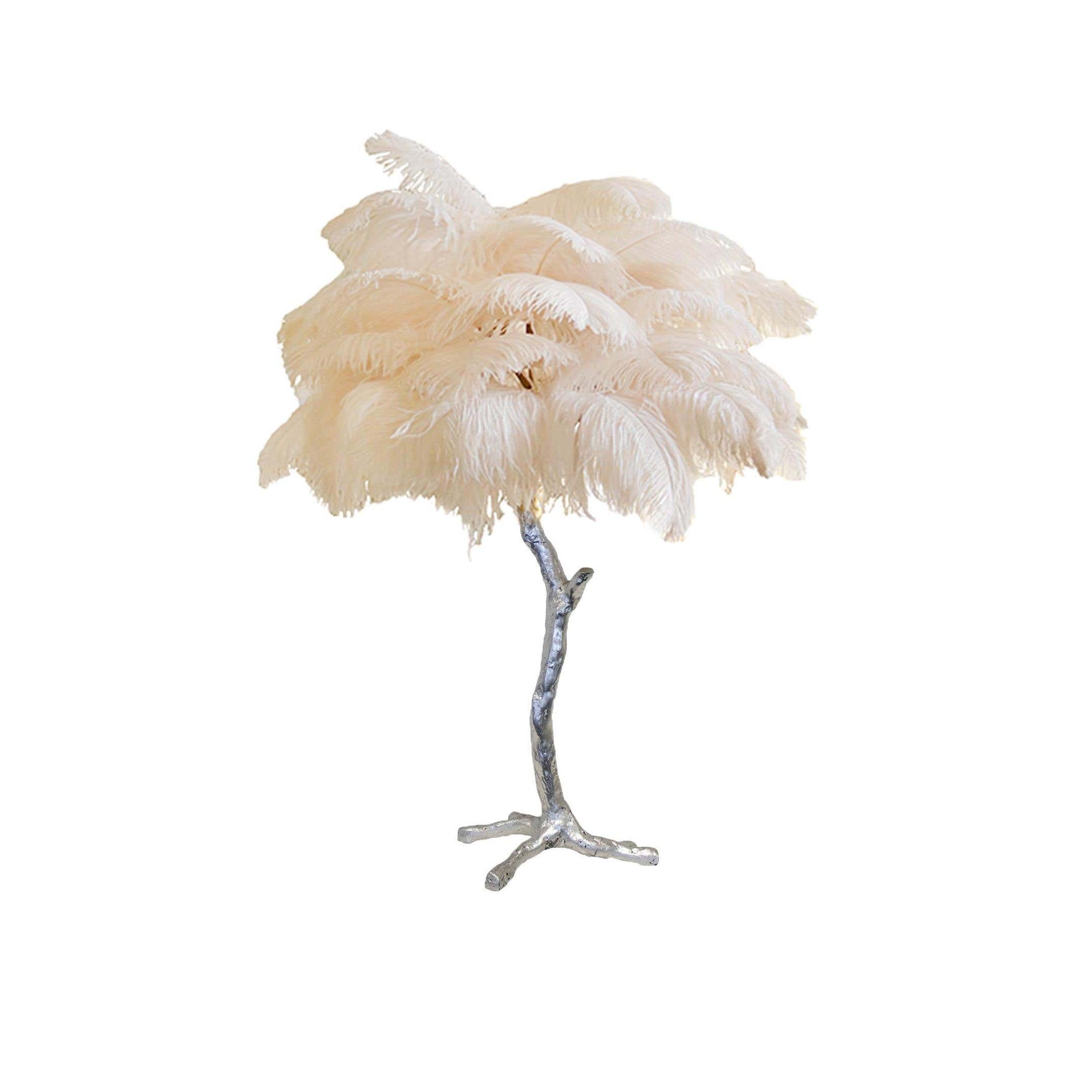 Ostrich Feather Table Lamp - Modern Art Deco Lighting