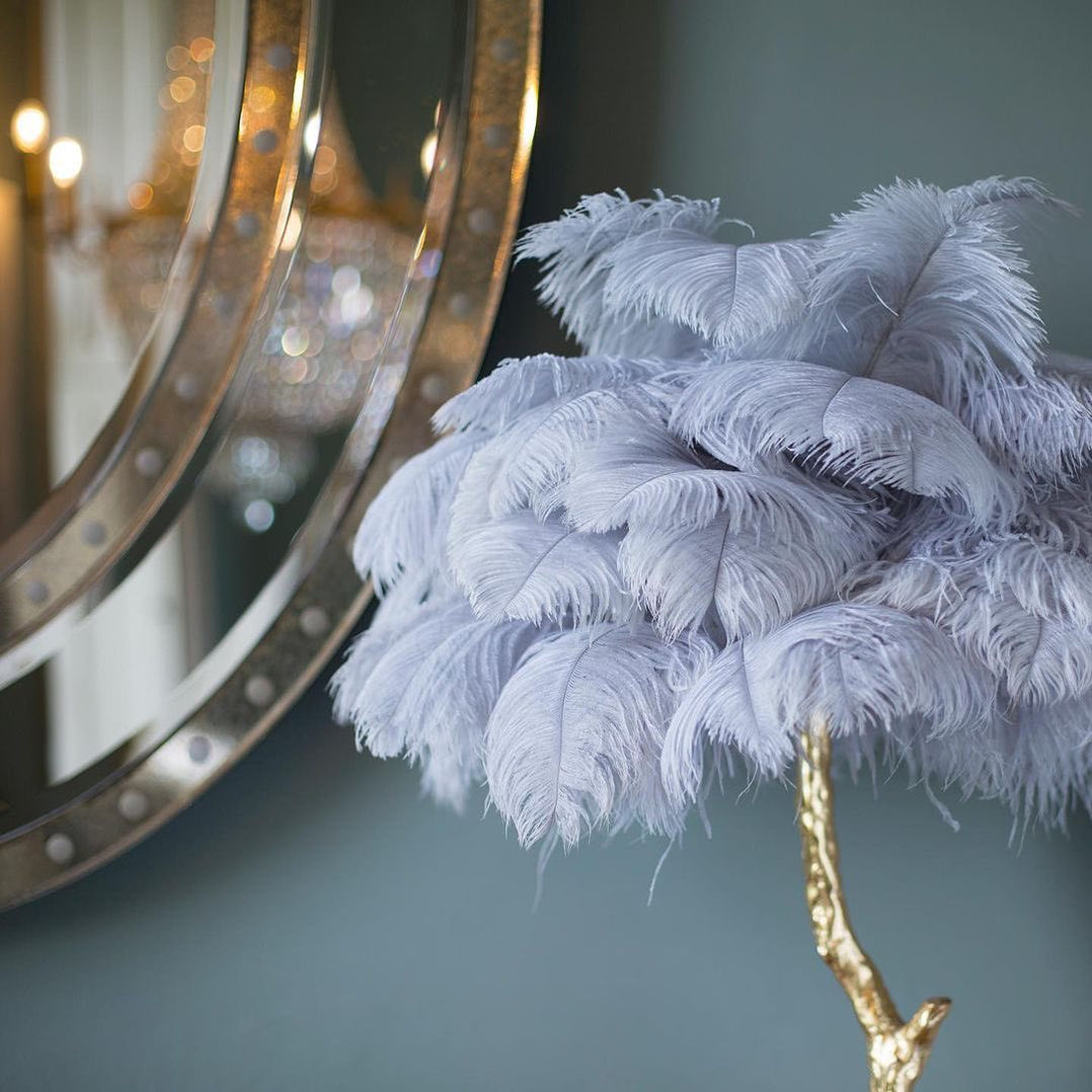 Ostrich Feather Table Lamp - Modern Art Deco Lighting