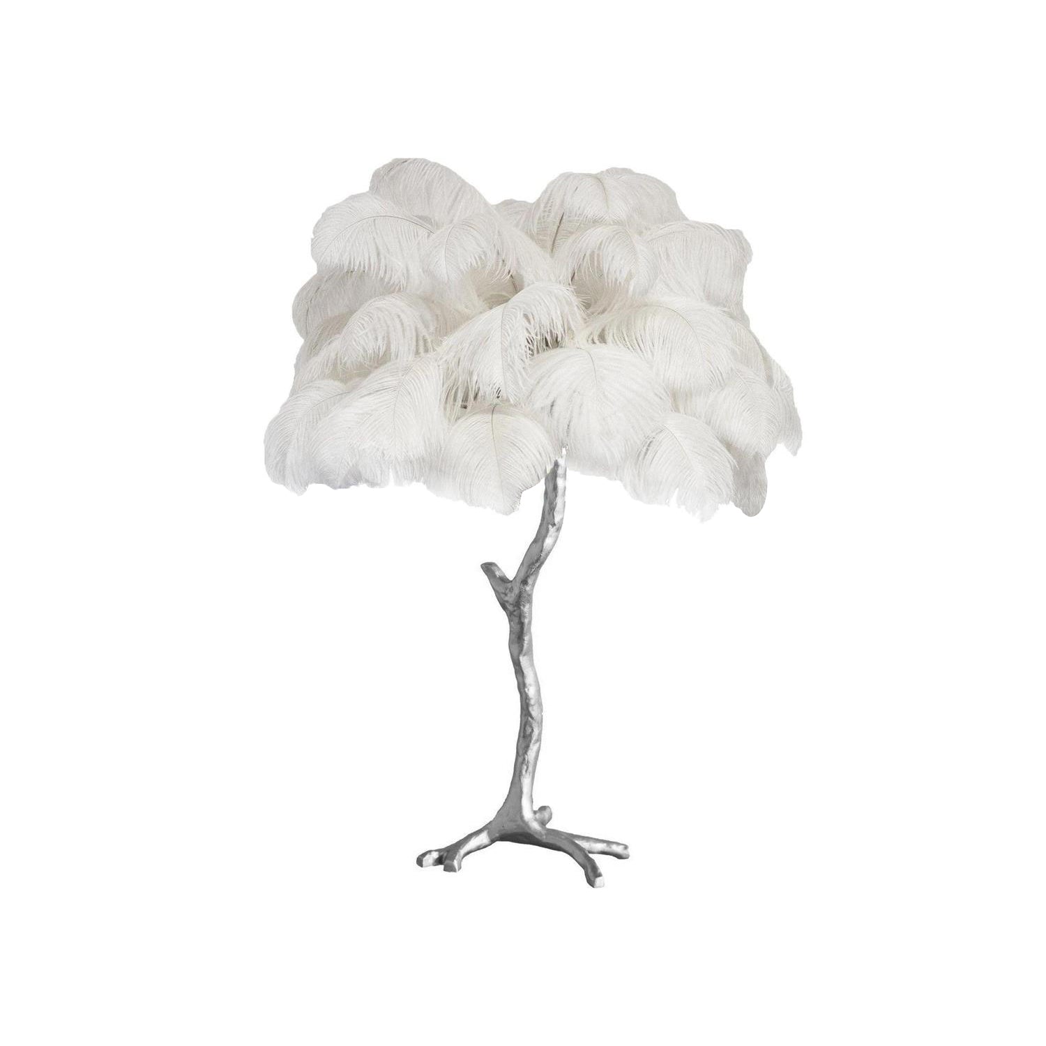 Ostrich Feather Table Lamp - Modern Art Deco Lighting