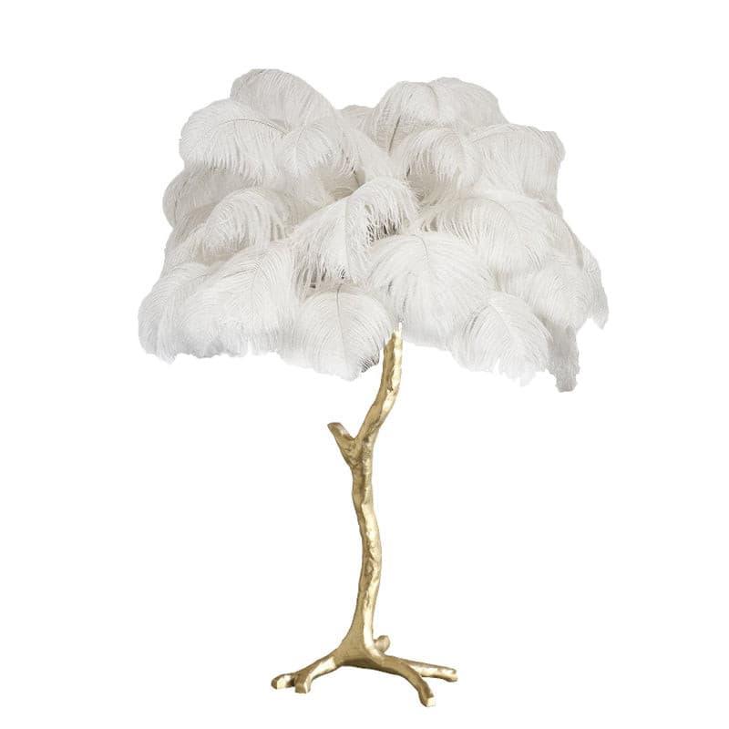 Ostrich Feather Table Lamp - Modern Art Deco Lighting