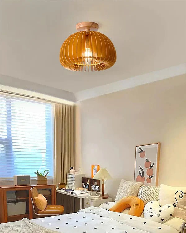 Premium Wooden Pumpkin Ceiling Lamp