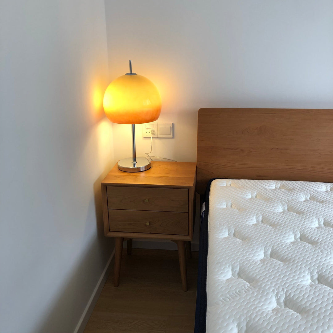 Retro Sunset Table Lamp – Chrome Base & Orange Dome