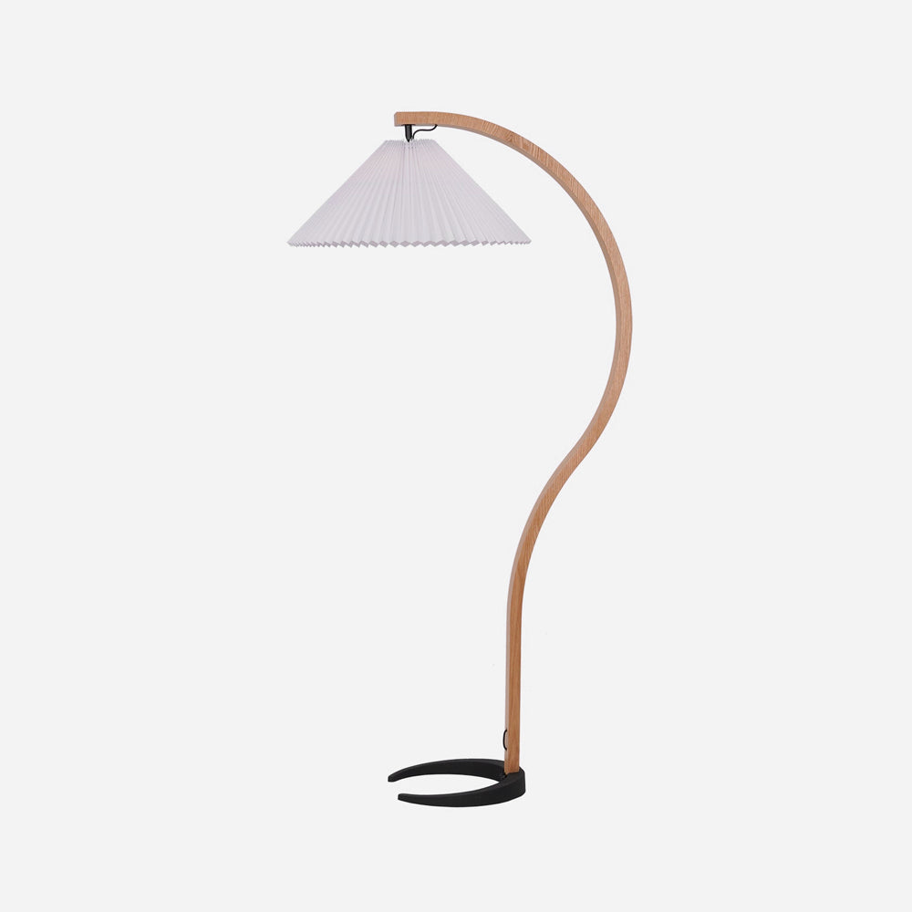 Scandinavian Floor Lamp – Adjustable Shade & Wood Design