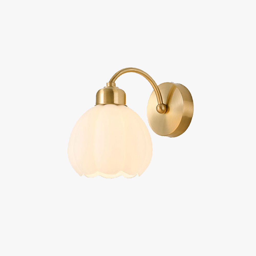 Scandinavian Floral Wall Light - Minimalist Metal and Glass