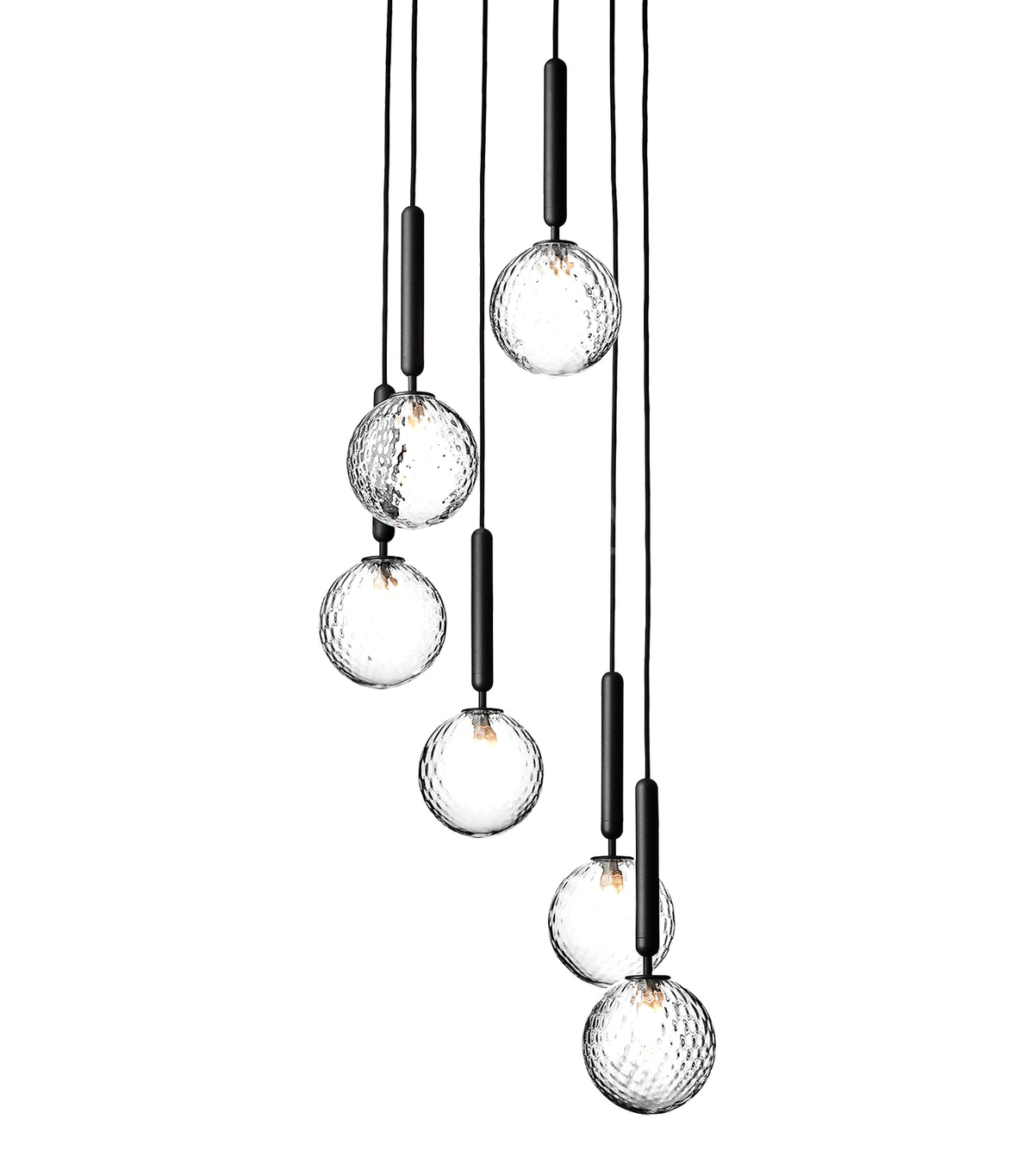 Scandinavian Pendant Lamp – Mouth-Blown Glass Spheres & Metal