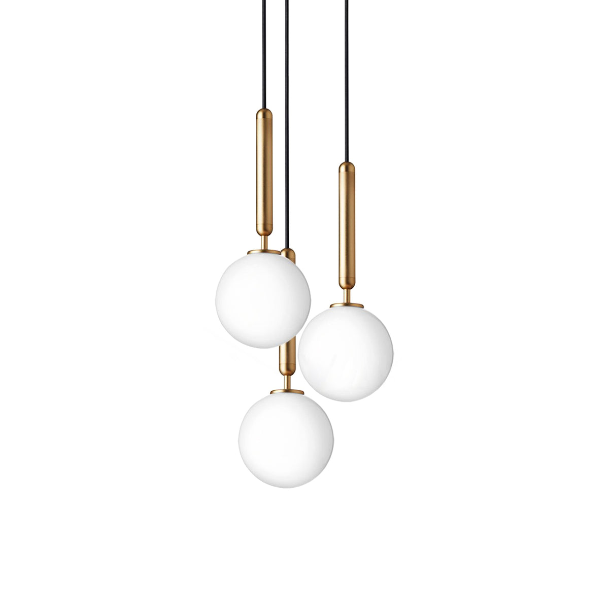 Scandinavian Pendant Lamp – Mouth-Blown Glass Spheres & Metal