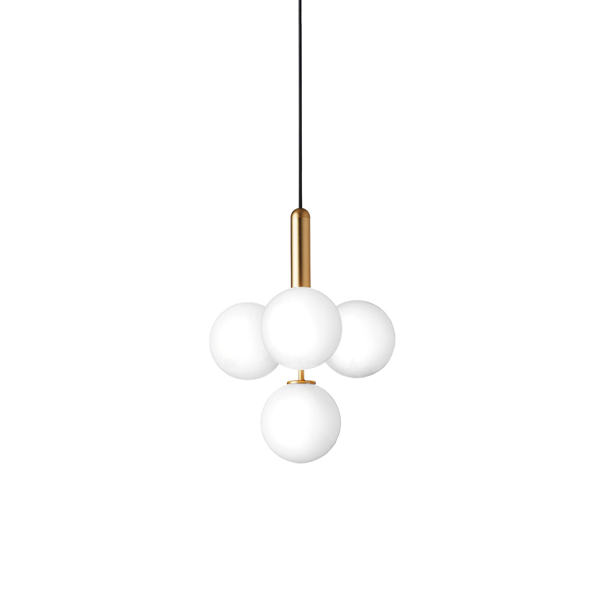 Scandinavian Pendant Lamp – Mouth-Blown Glass Spheres & Metal