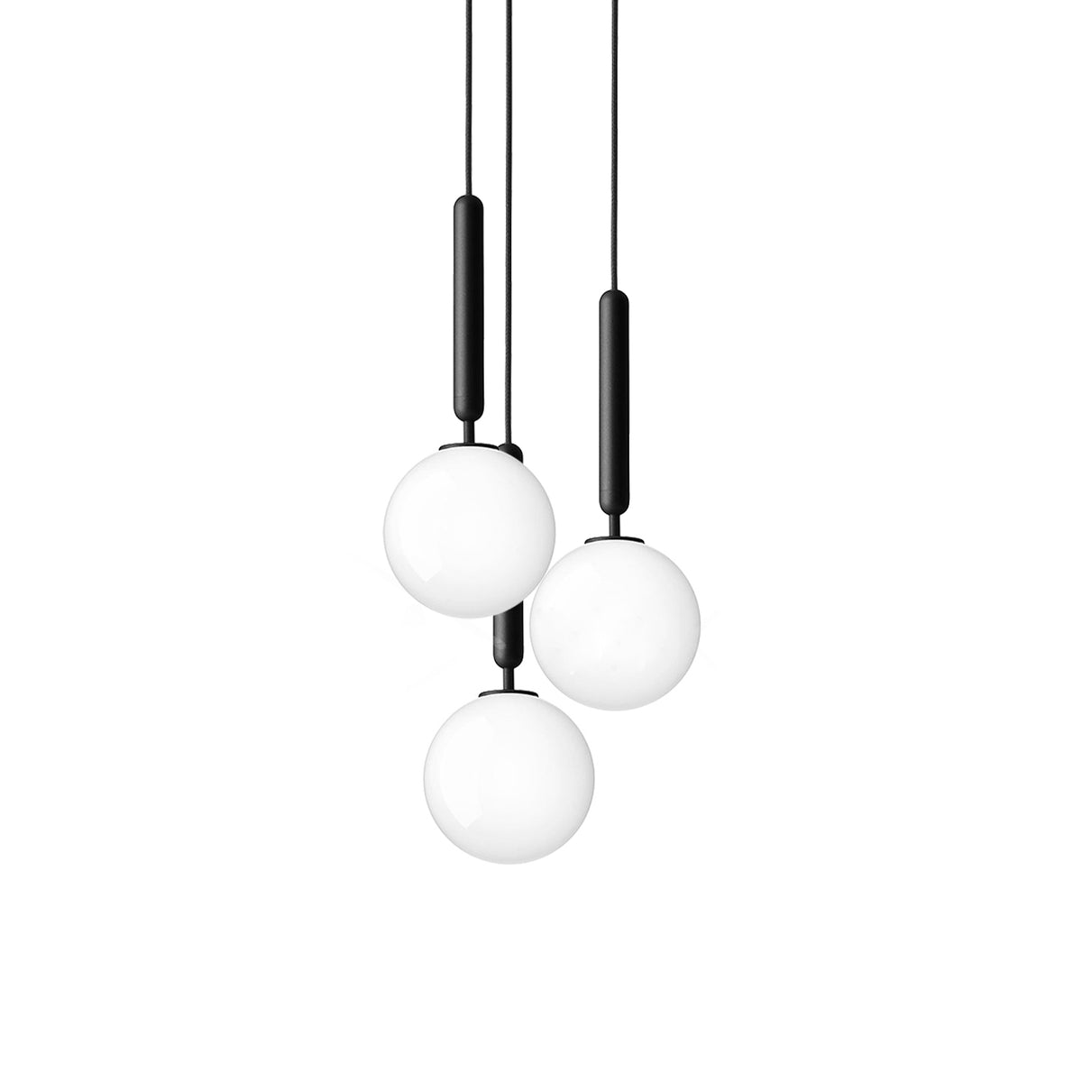 Scandinavian Pendant Lamp – Mouth-Blown Glass Spheres & Metal