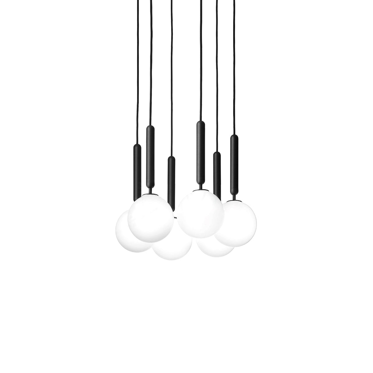 Scandinavian Pendant Lamp – Mouth-Blown Glass Spheres & Metal