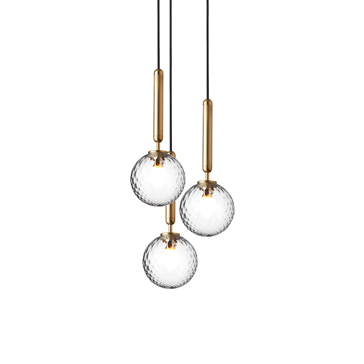 Scandinavian Pendant Lamp – Mouth-Blown Glass Spheres & Metal