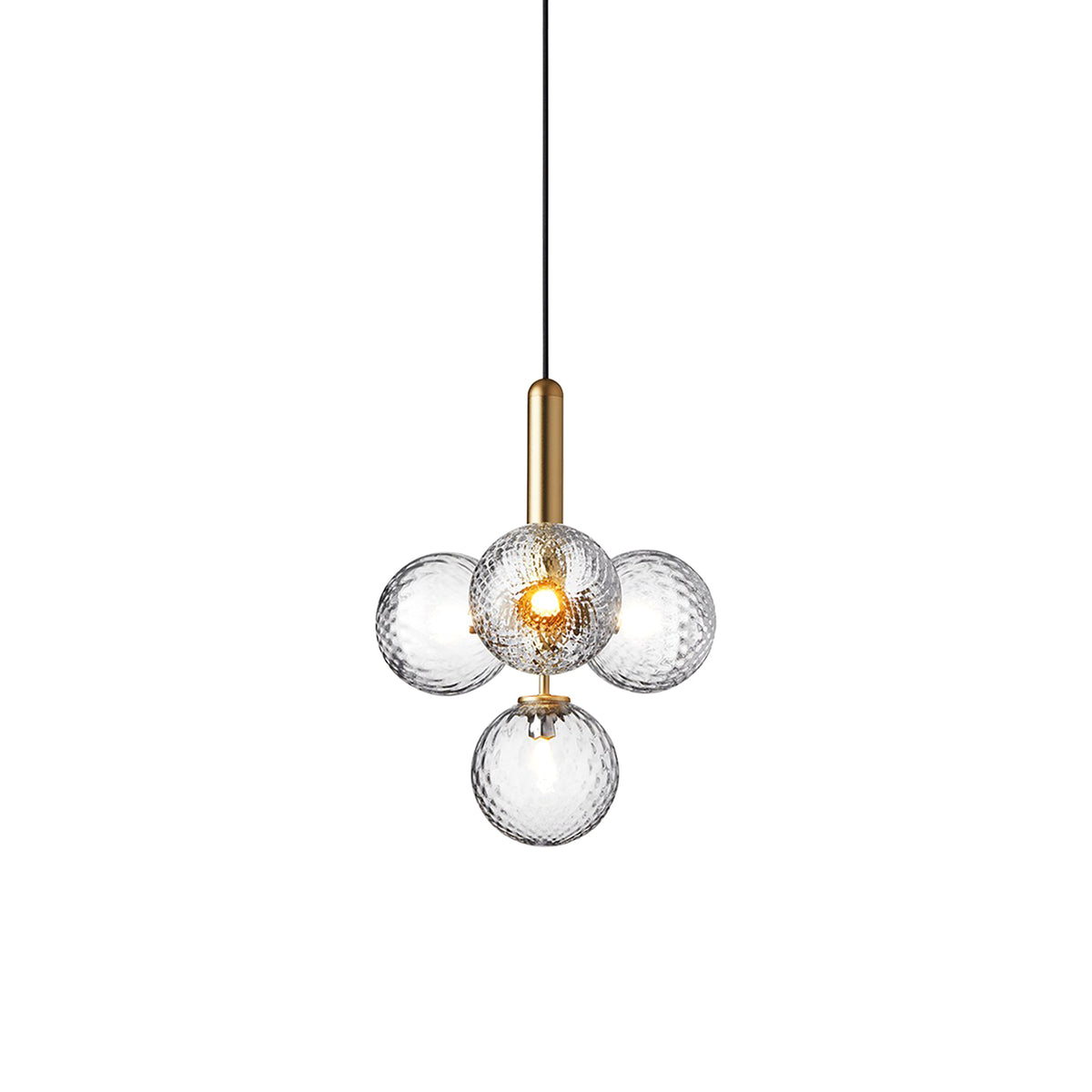 Scandinavian Pendant Lamp – Mouth-Blown Glass Spheres & Metal