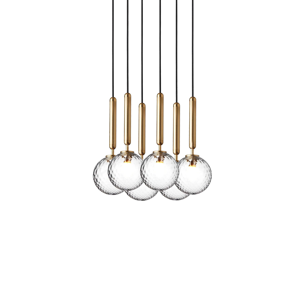 Scandinavian Pendant Lamp – Mouth-Blown Glass Spheres & Metal