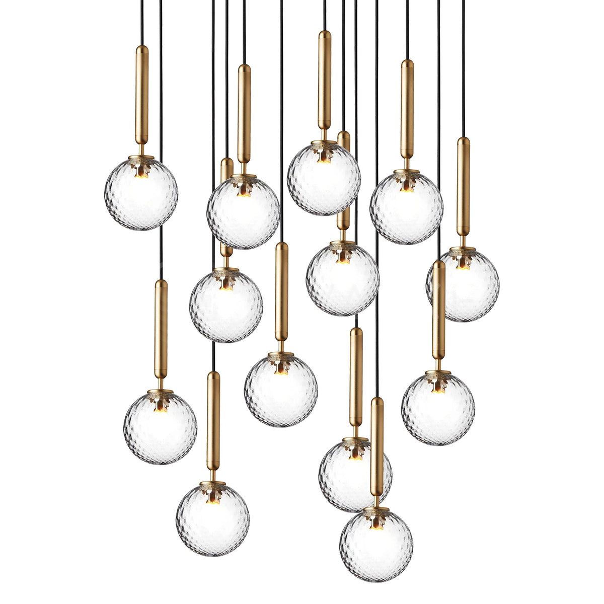 Scandinavian Pendant Lamp – Mouth-Blown Glass Spheres & Metal