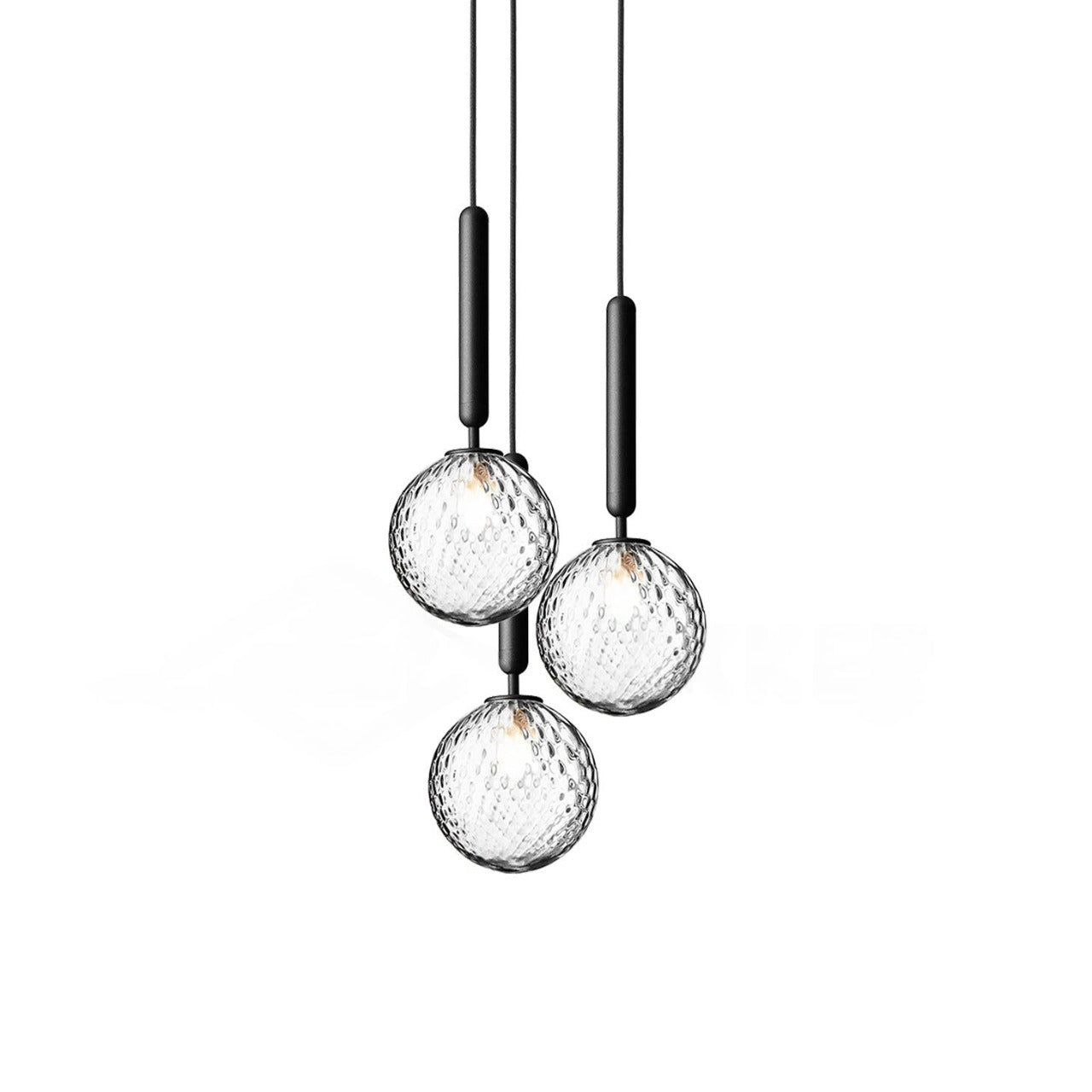 Scandinavian Pendant Lamp – Mouth-Blown Glass Spheres & Metal