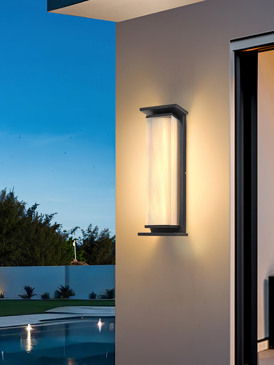 Rectangular Solar Outdoor Wall Light – Sleek Modern Design, Waterproof