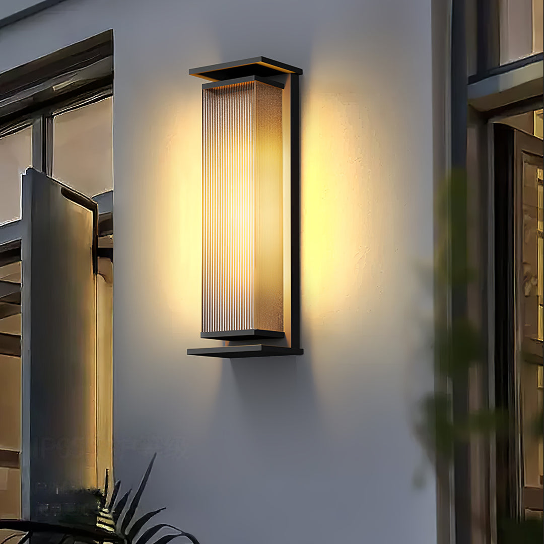 Rectangular Solar Outdoor Wall Light – Sleek Modern Design, Waterproof