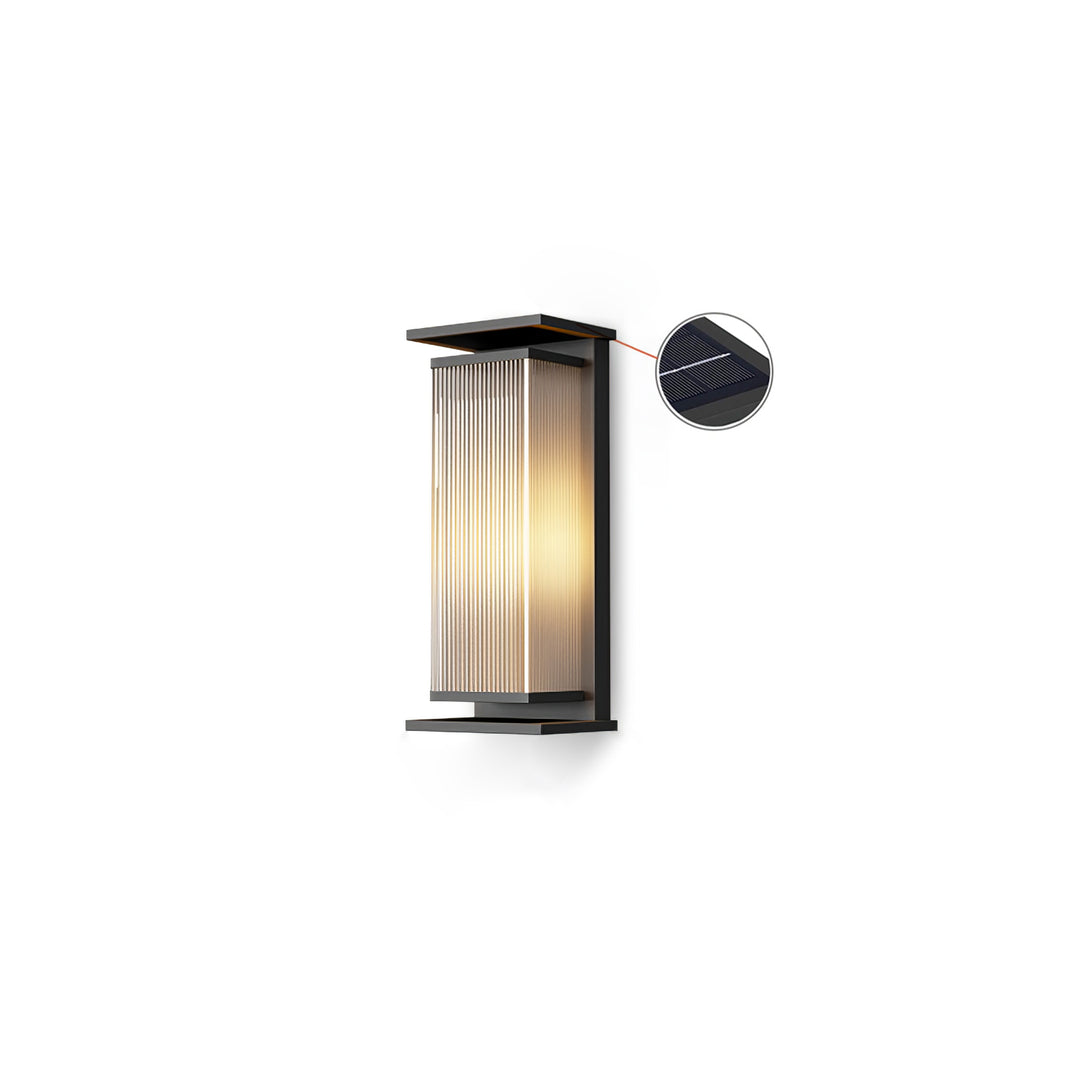 Rectangular Solar Outdoor Wall Light – Sleek Modern Design, Waterproof