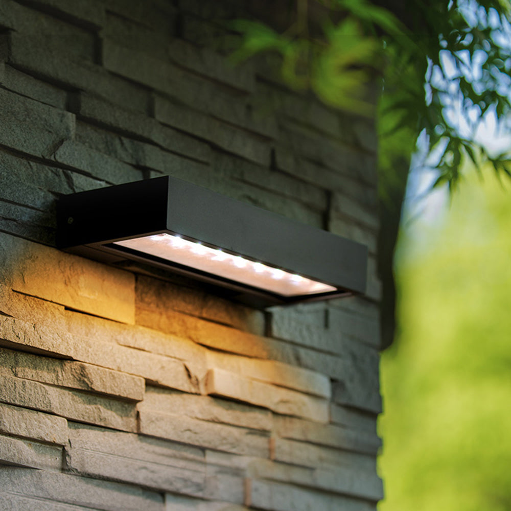Sleek LED Outdoor Wall Light – Solar Powered & Waterproof Design