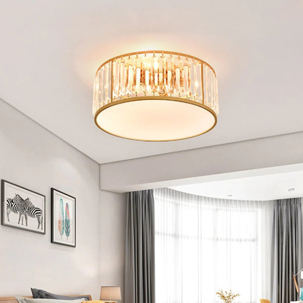 Sparkling Crystal Ceiling Flush Light