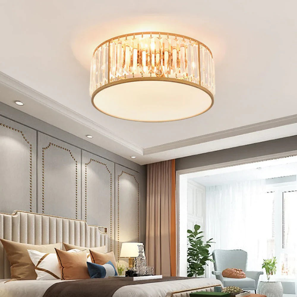 Sparkling Crystal Ceiling Flush Light