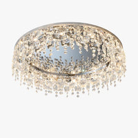 Sparkling Crystal Flush Ceiling Fixture