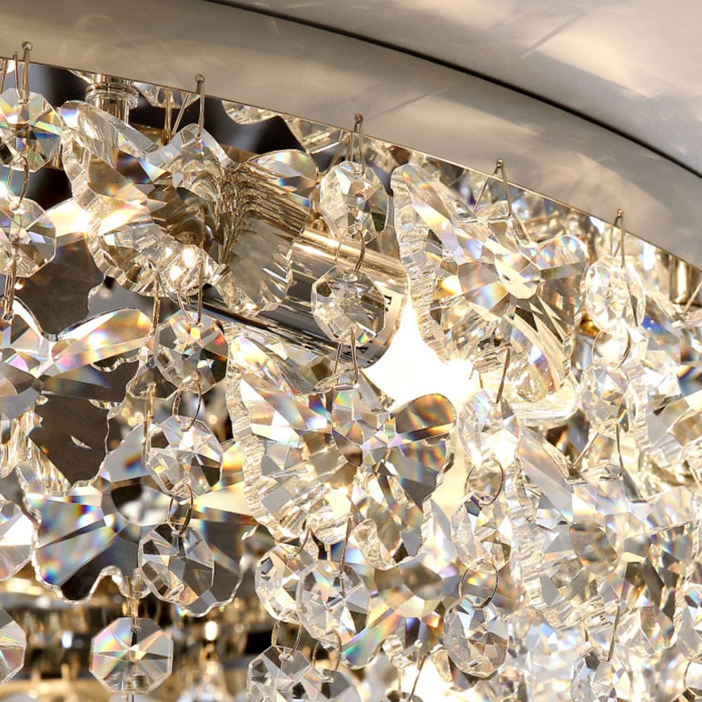 Sparkling Crystal Flush Ceiling Fixture