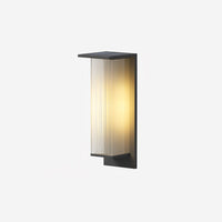 Modern Solar Outdoor Wall Fixture – Rectangular Design, Energy-Efficient