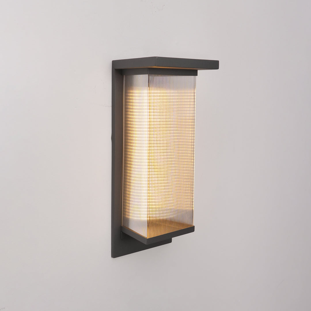 Modern Solar Outdoor Wall Fixture – Rectangular Design, Energy-Efficient