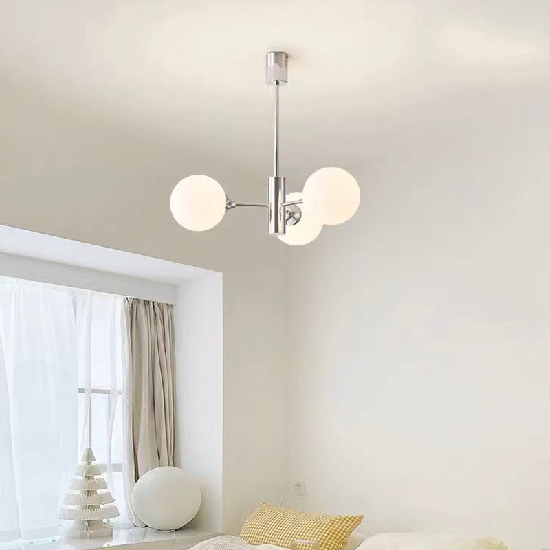 Stylish Chandelier – Frosted Globe Shades