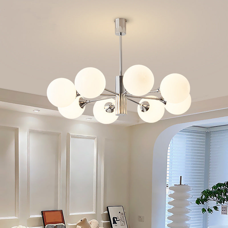 Stylish Chandelier – Frosted Globe Shades