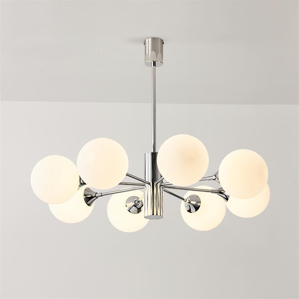 Stylish Chandelier – Frosted Globe Shades