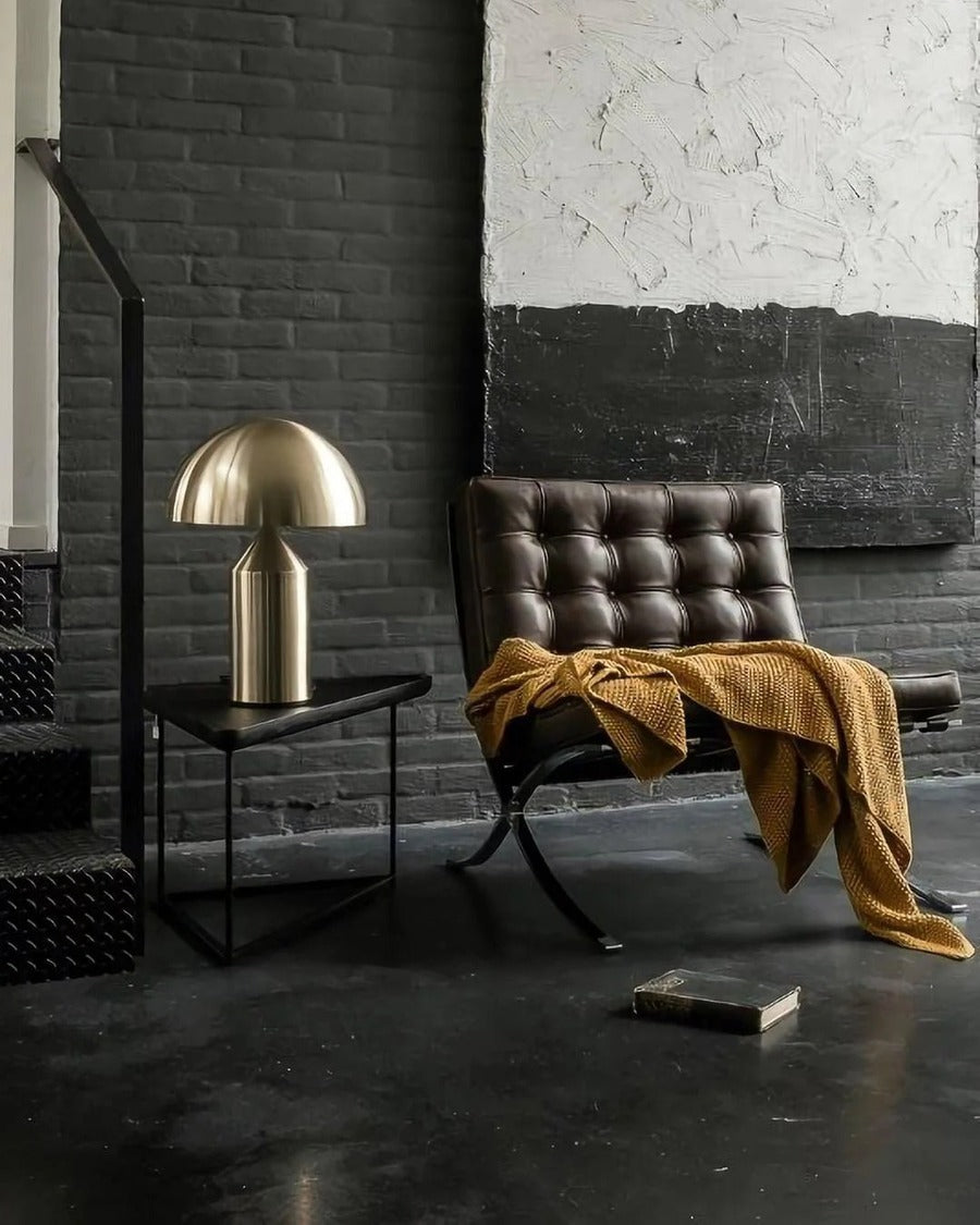 Table Lamp with Minimalist Hemispherical Shade