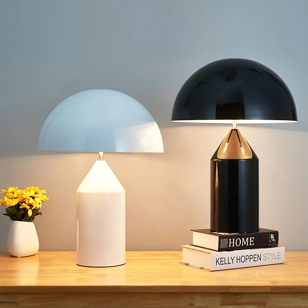 Table Lamp with Minimalist Hemispherical Shade