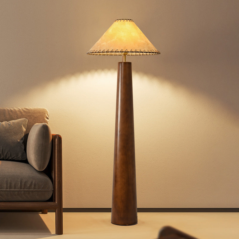 Tranquil Buddhist Wood Floor Lamp