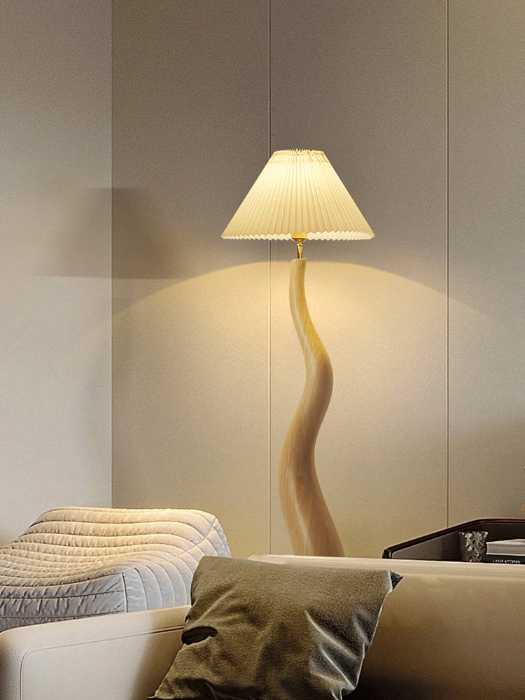 Twisted Pleated Floor Lamp – Unique Organic Shape