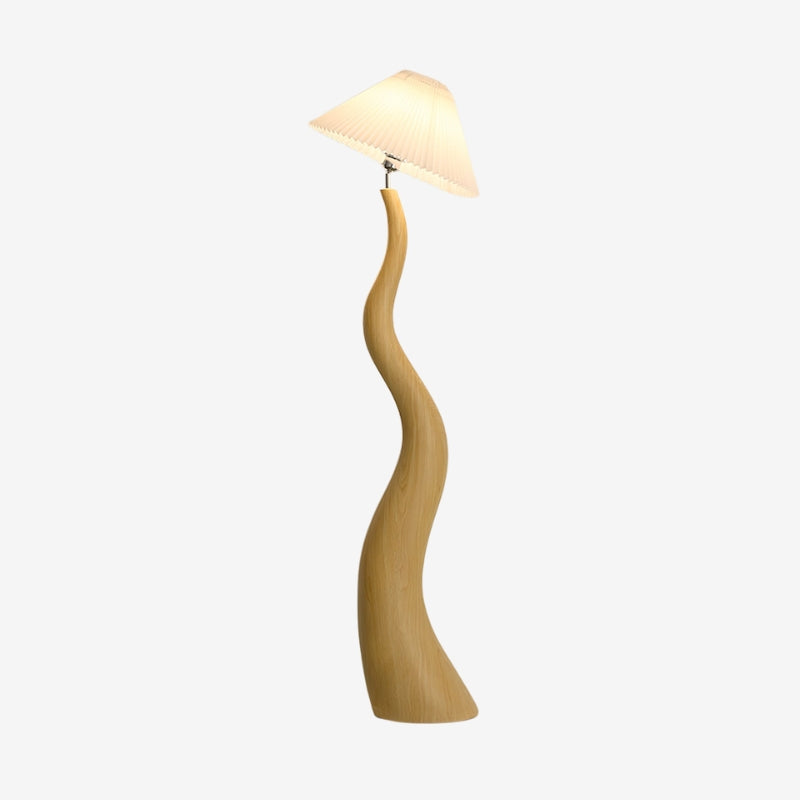 Twisted Pleated Floor Lamp – Unique Organic Shape