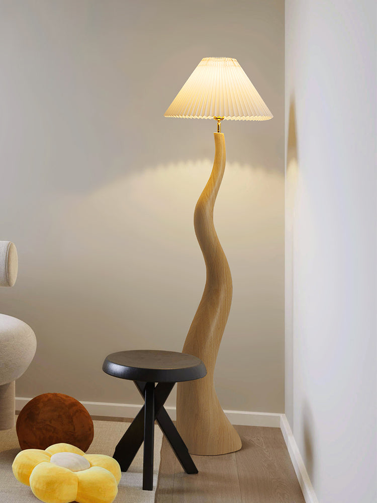 Twisted Pleated Floor Lamp – Unique Organic Shape