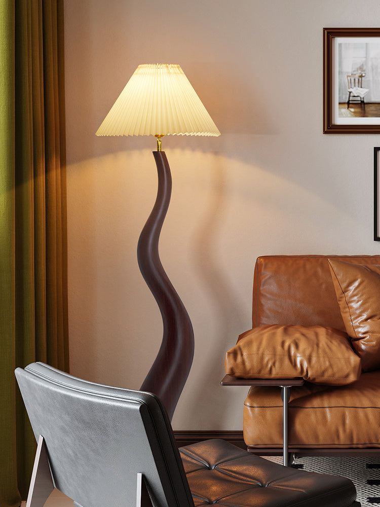 Twisted Pleated Floor Lamp – Unique Organic Shape