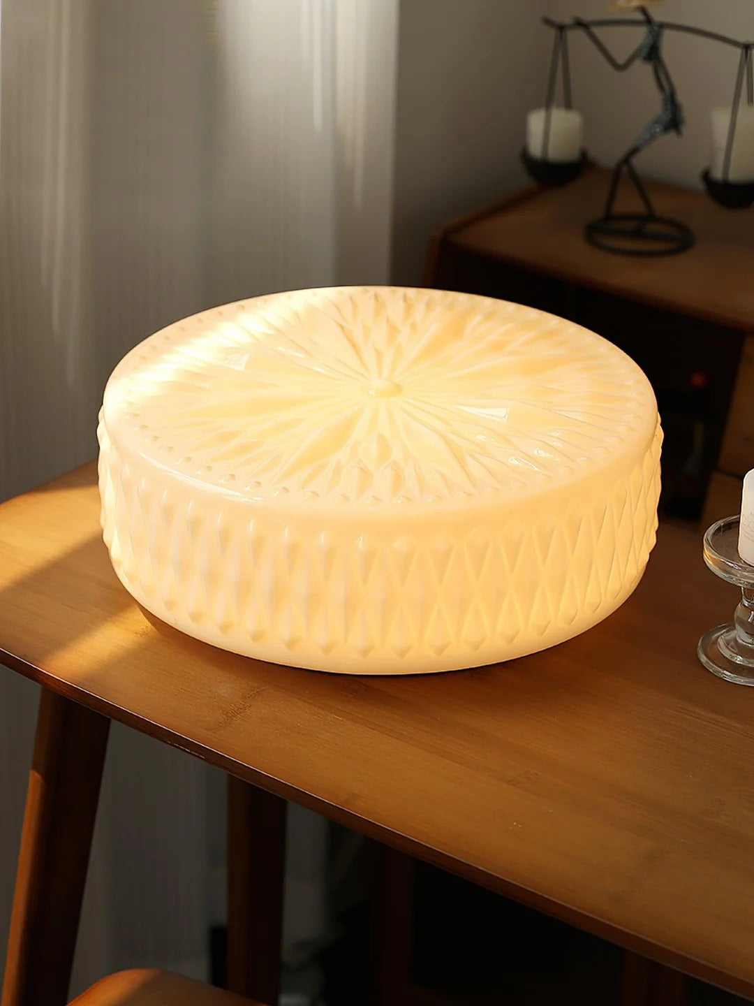 Vintage Cylindrical Embossed Flush Mount LED Light