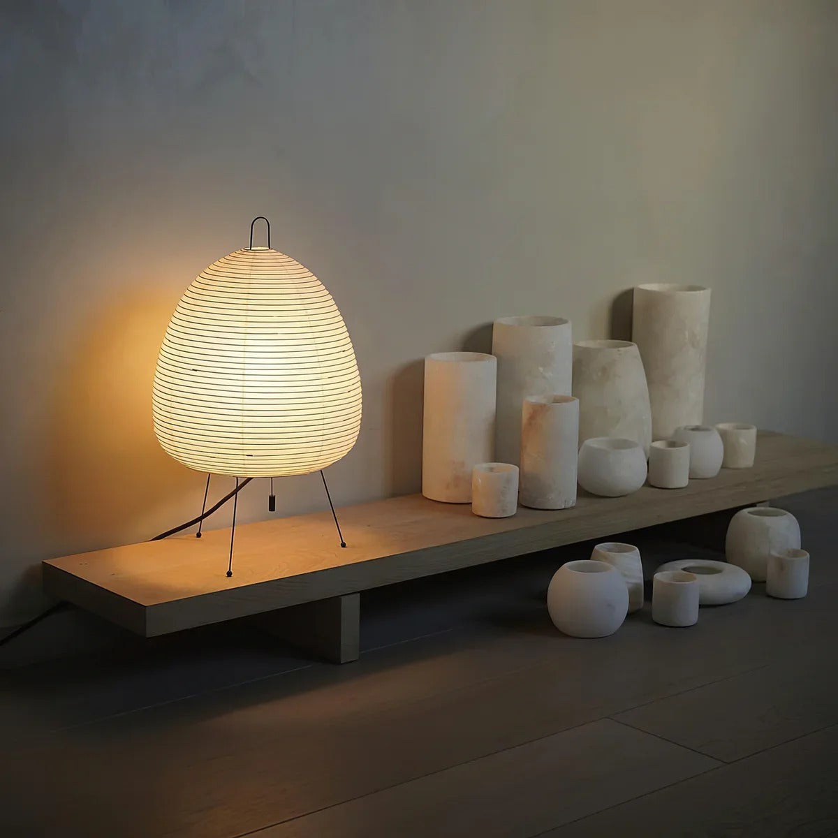 Washi Paper Table Lamp - Akari Style Lighting